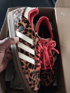 Adidas Leopard Print Samba Preloved Red Accents
